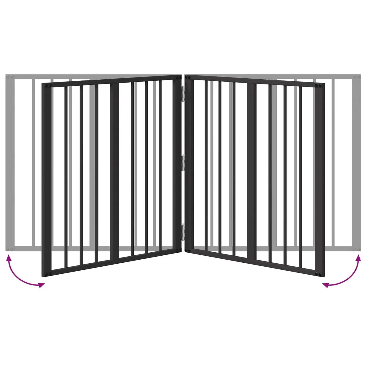 Dog Gate Foldable 4 Piece Black 60 x 60 cm Pet Enclosure Indoor Playpen