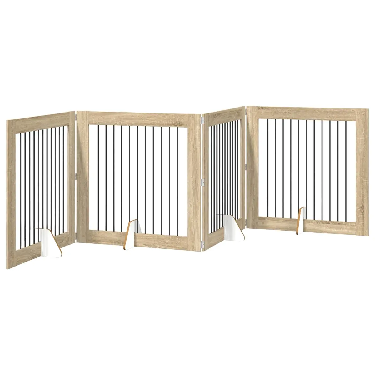 Foldable Dog Gate with Stands Indoor Pet Barrier Fence Sonoma Oak 401 cm