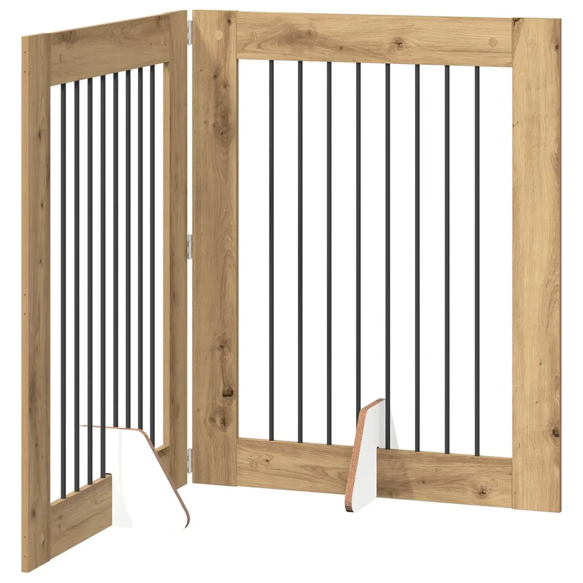 Foldable Dog Gate Portable Indoor Pet Fence 160.5 cm Brown 2 pcs
