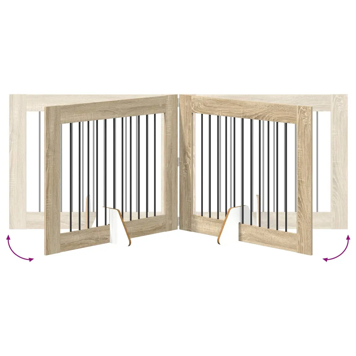 Foldable Dog Gate Freestanding Indoor Pet Barrier 4 pcs