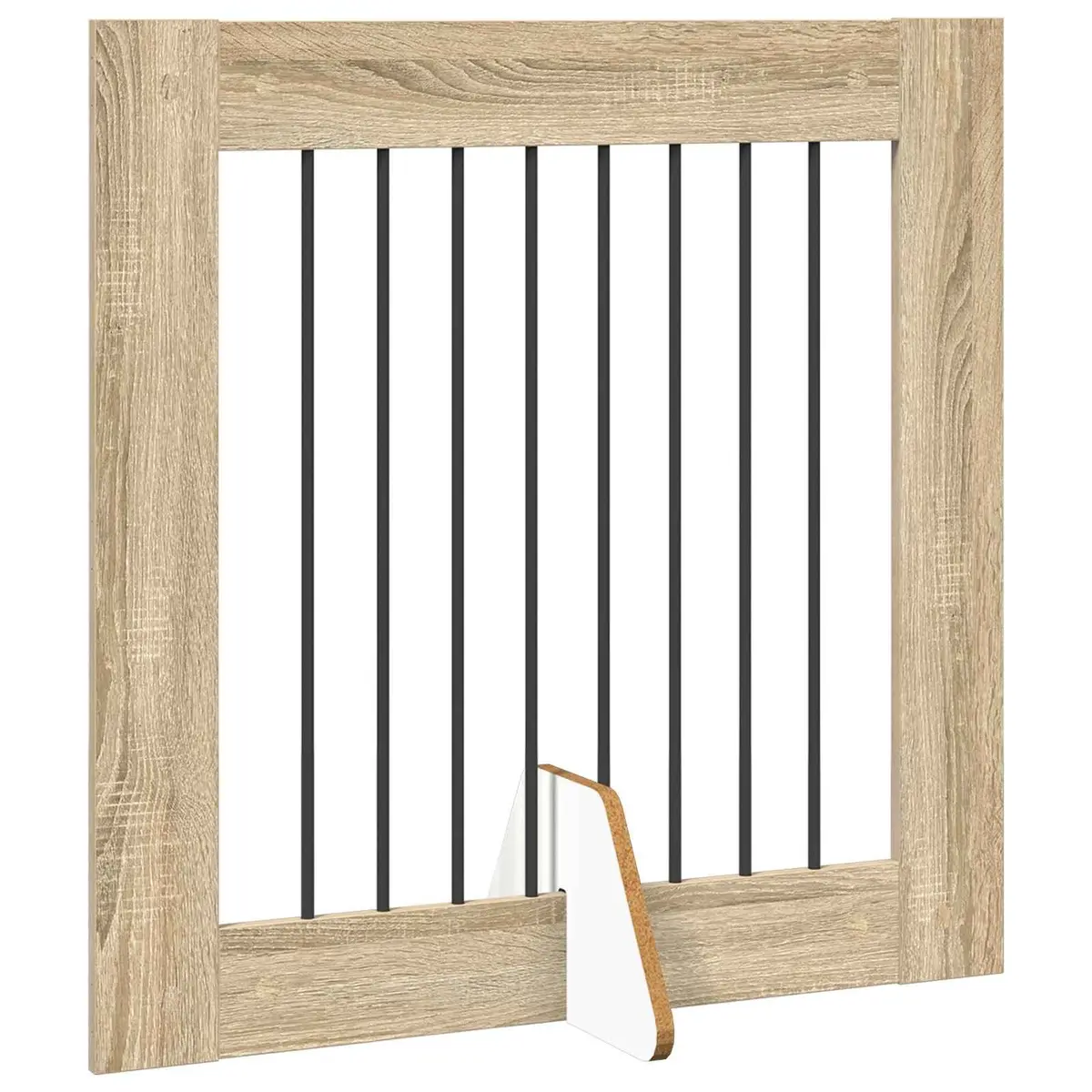 Foldable Dog Gate Portable Rectangular 2 Piece Brown