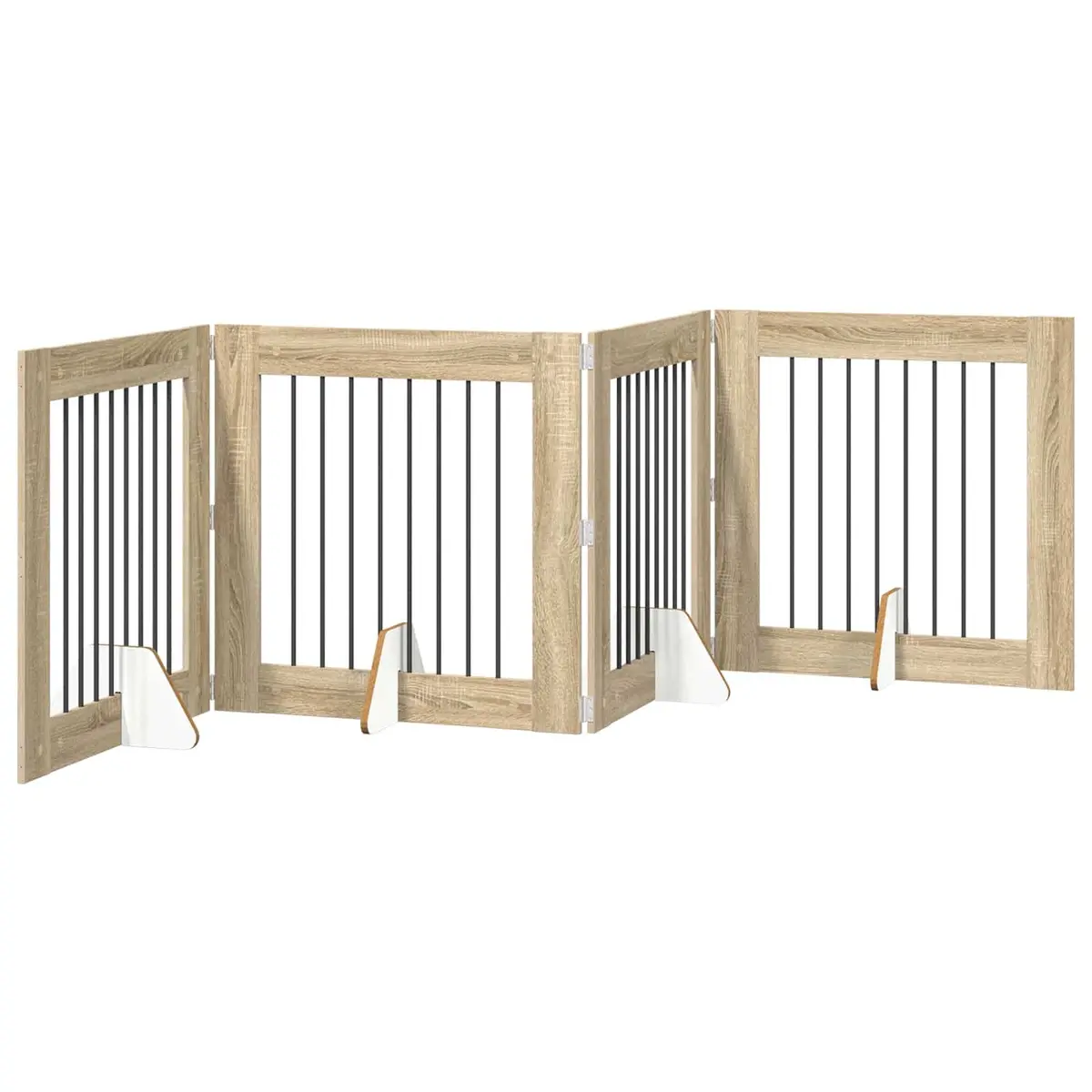 Foldable Dog Gate Indoor Pet Barrier Sonoma Oak 321 cm 4 pcs