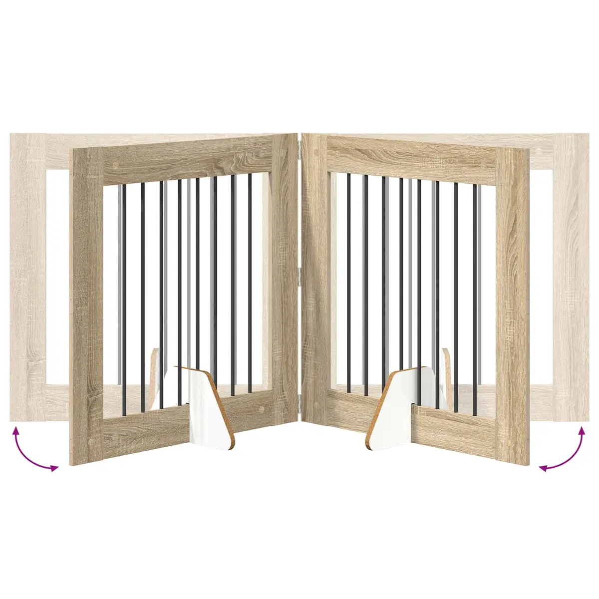 Foldable Dog Gate with Stands Sonoma Oak 482 cm Pet Barrier Room Divider 6 Piece