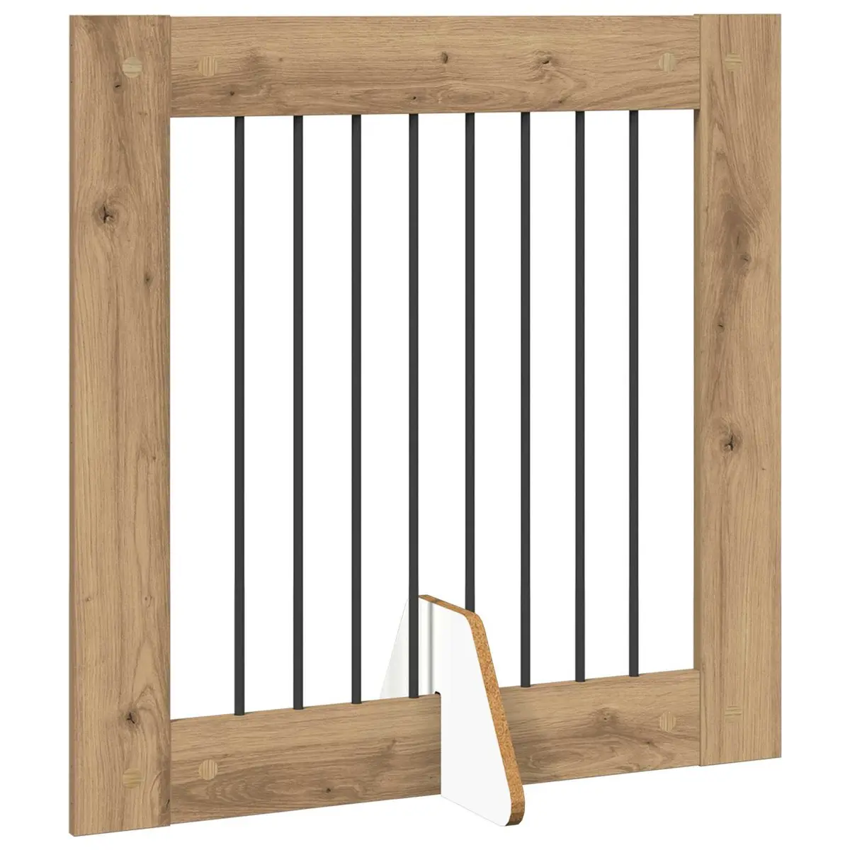 Foldable Dog Gate with Stands 6 pcs Indoor Pet Barrier Room Divider 482 cm Oak