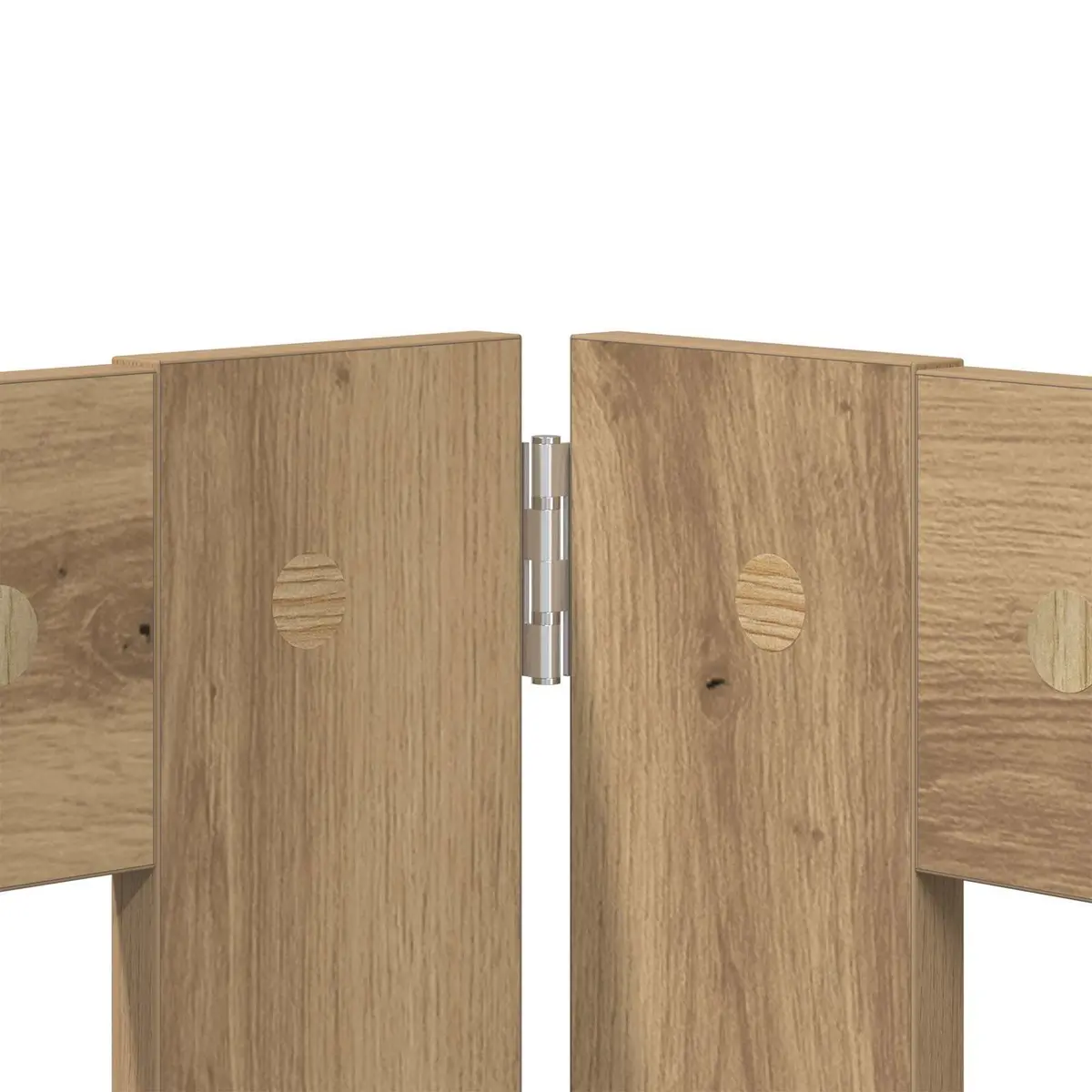 Foldable Dog Gate Portable Safety Barrier 120.5cm Brown 2 Piece