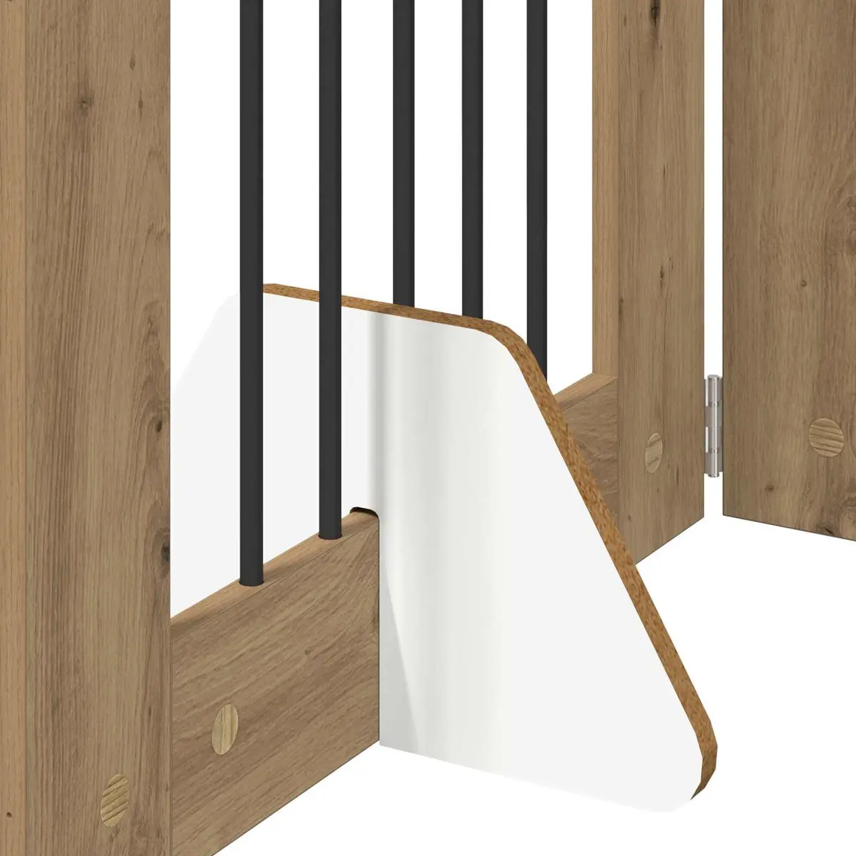 Foldable Dog Gate Portable Safety Barrier 120.5cm Brown 2 Piece
