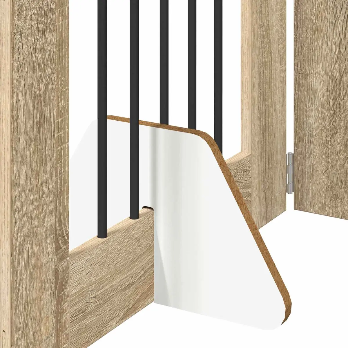 Foldable Dog Gate with Stands 6 Panels Sonoma Oak 362cm