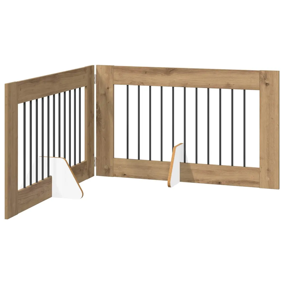 Foldable Dog Gate Portable Indoor 200.5 cm Brown 2 pcs