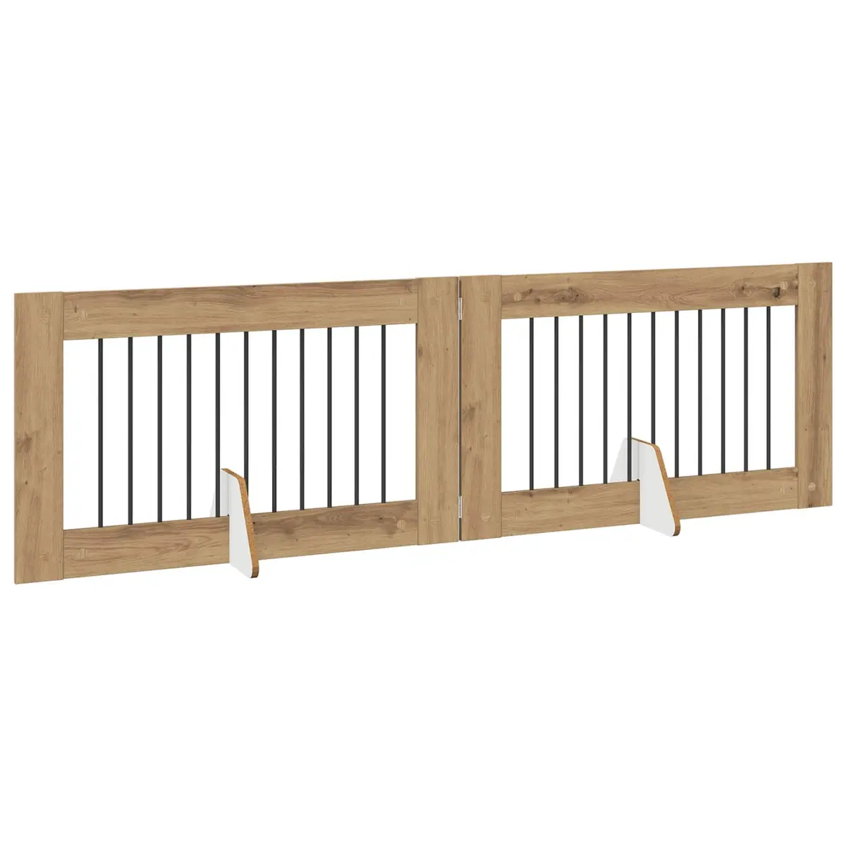 Foldable Dog Gate Portable Indoor 200.5 cm Brown 2 pcs
