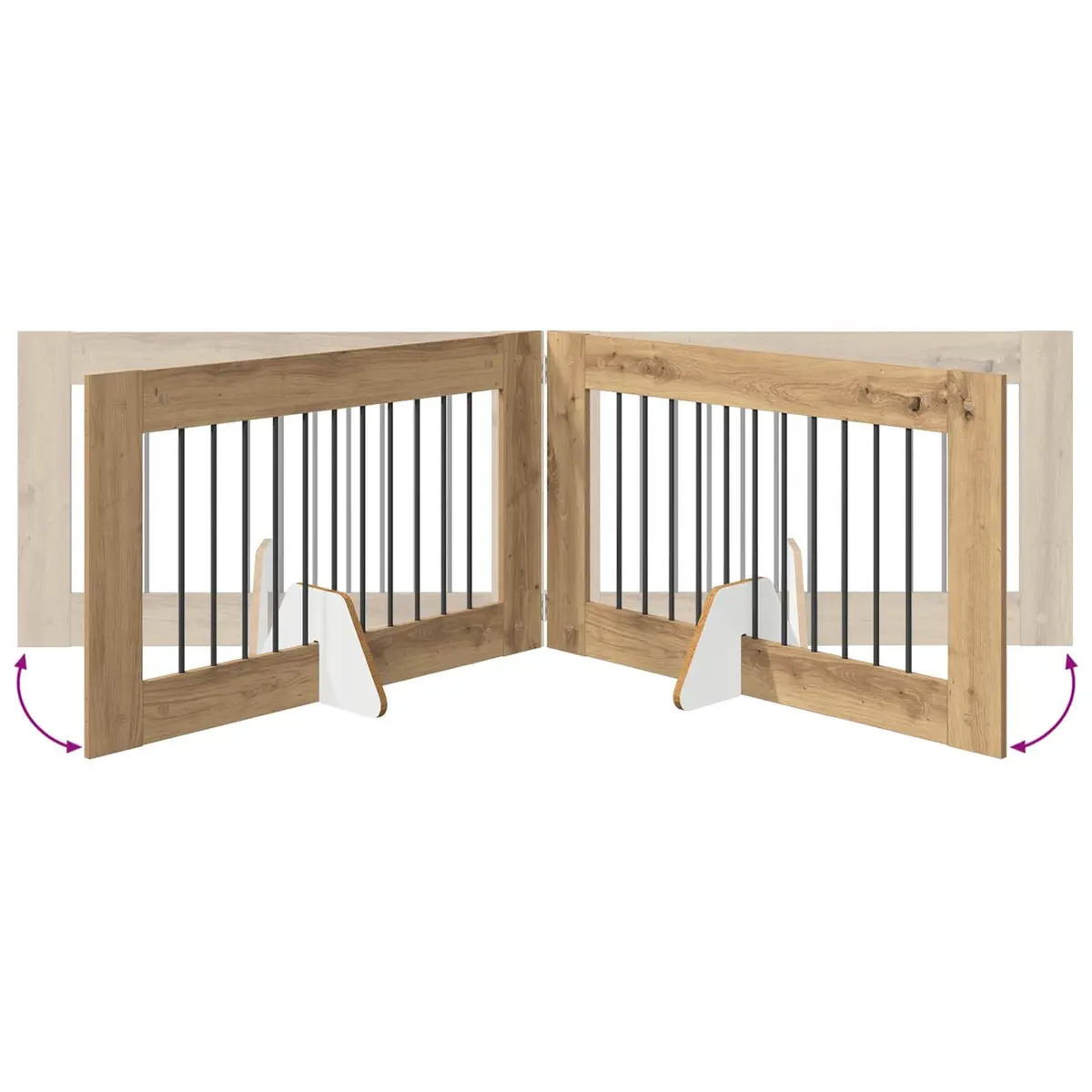 Foldable Dog Gate Portable Indoor 200.5 cm Brown 2 pcs