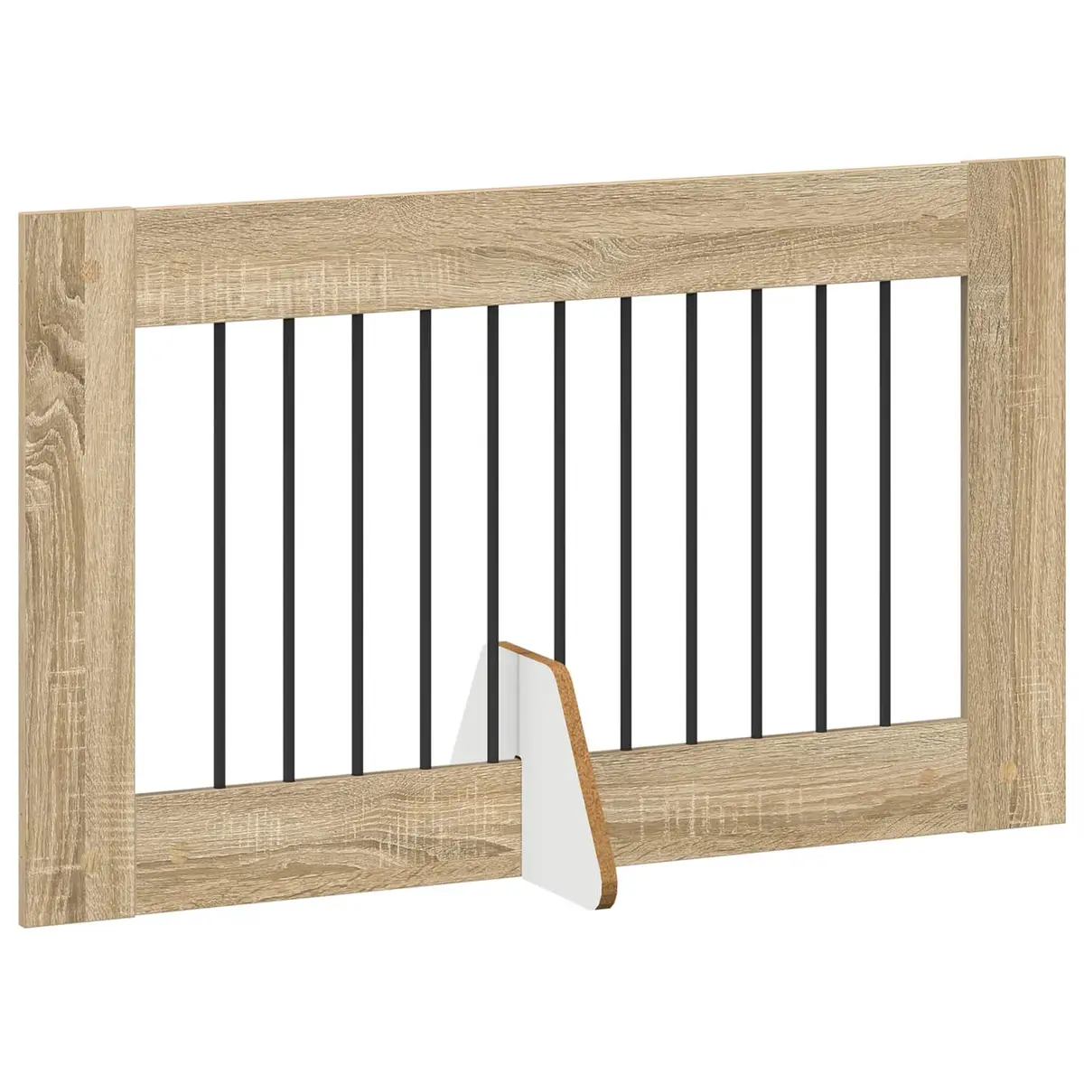 Foldable Dog Gate Metal 4 Piece Brown Indoor Portable