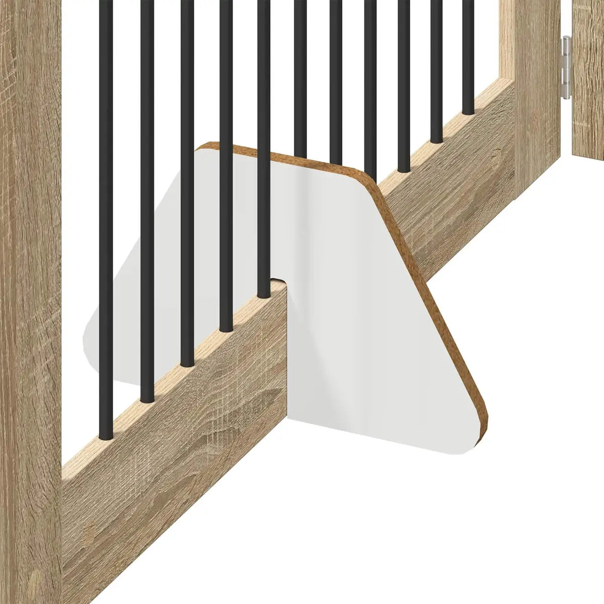 Foldable Dog Gate with Stands 602cm Indoor Pet Barrier Sonoma Oak Colour Fence