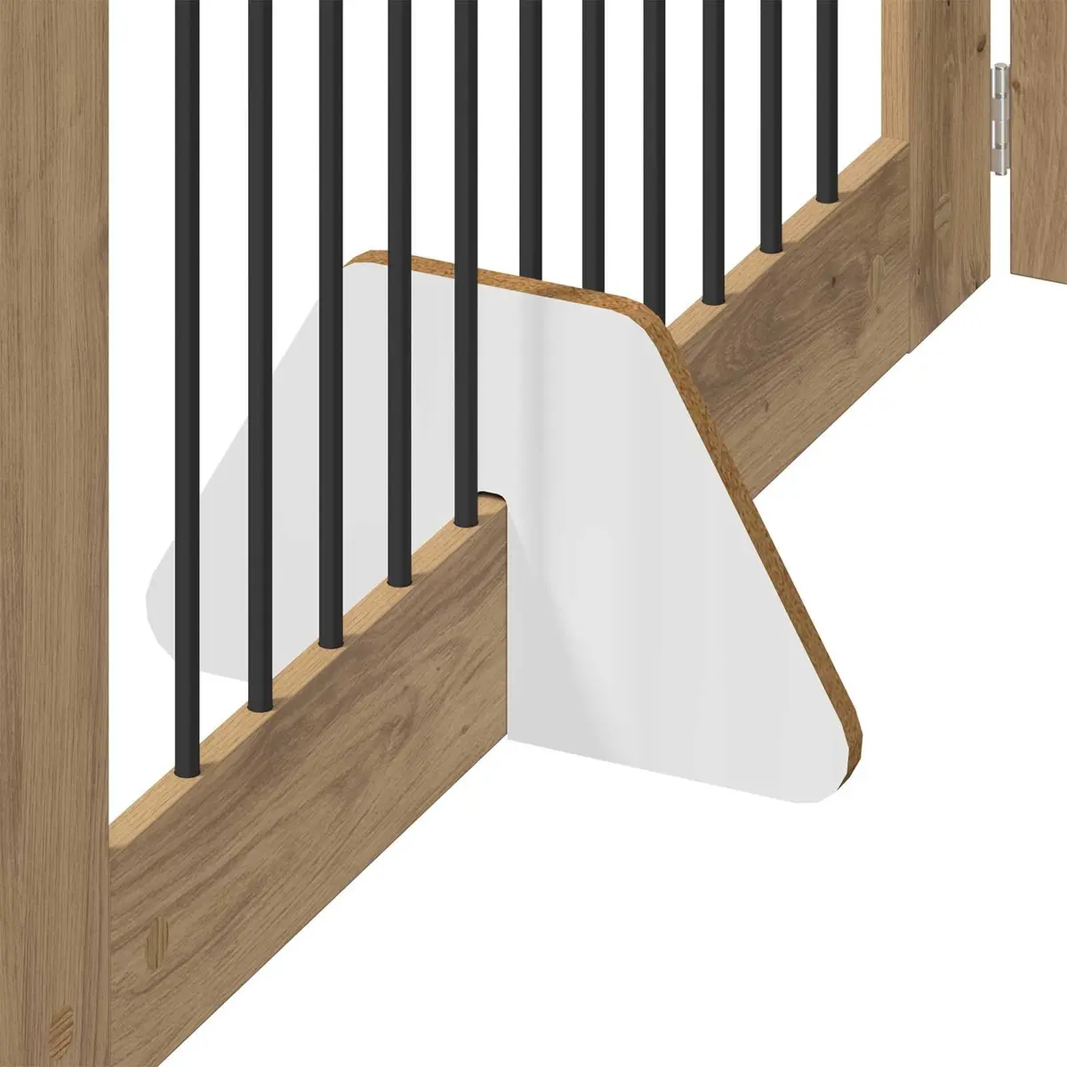 Foldable Dog Gate Portable Indoor Containment 6 Piece Brown