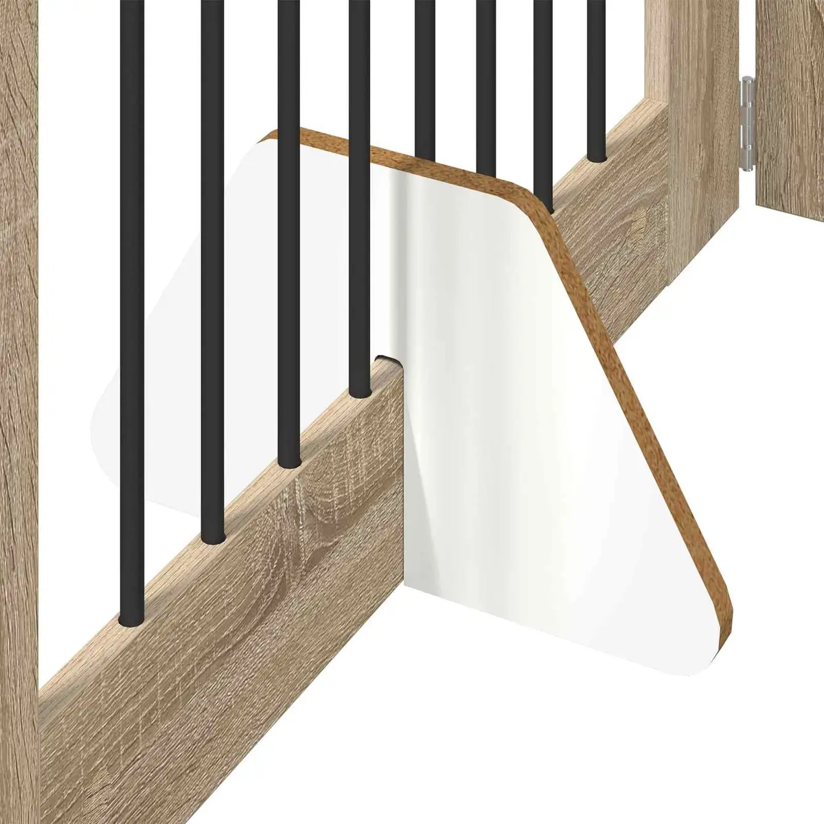 Foldable Dog Gate with Stands 2 pcs Brown 160.5 cm Pet Fence Indoor