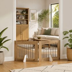 You’ll Love This Brown Foldable Dog Gate - 2 pcs