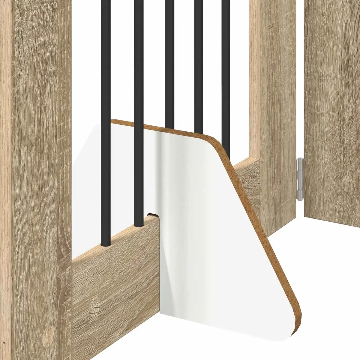 Foldable Dog Gate with Stands 120.5cm Brown Rectangular Pet Fence Indoor