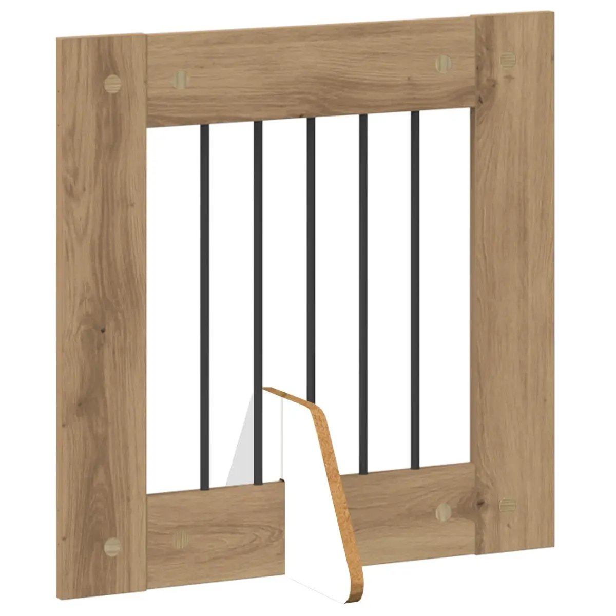 Foldable Dog Gate with Stands 120.5cm Brown Portable Pet Fence