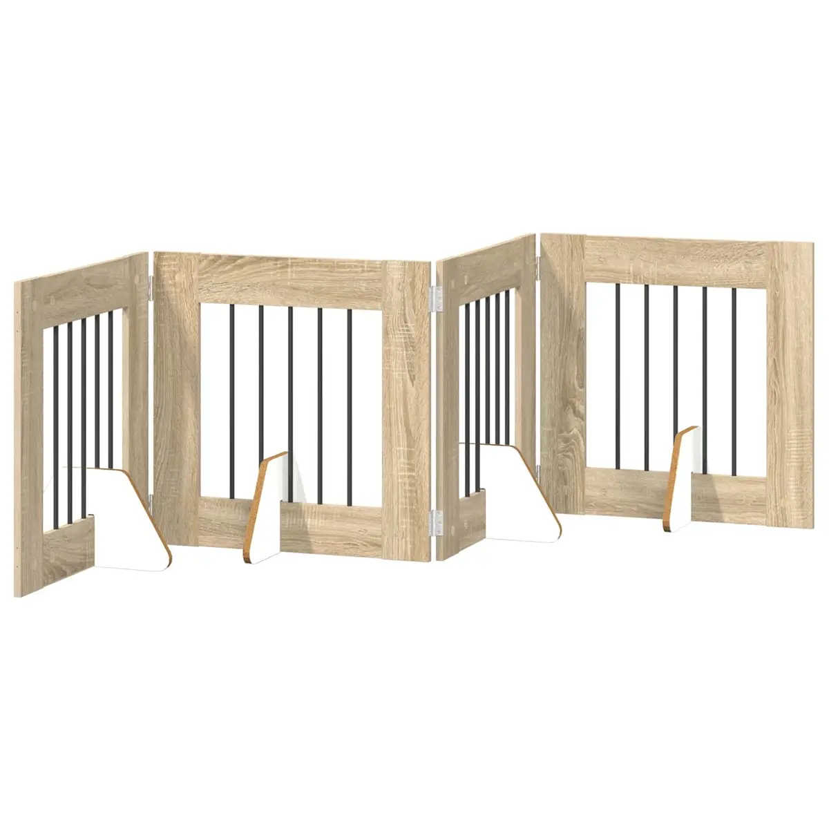 Foldable Dog Gate Freestanding Pet Barrier 241 cm Sonoma Oak