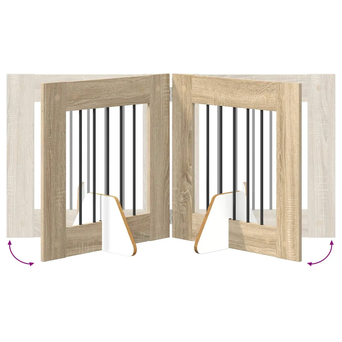 Foldable Dog Gate Freestanding Barrier 6 pcs Sonoma Oak 362cm