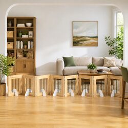 Friendly 8-Panel Foldable Dog Gate - Safe for Pets