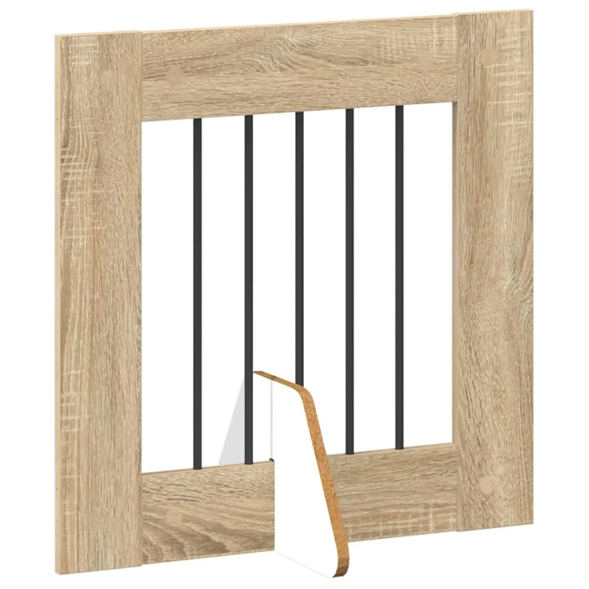 Foldable Dog Gate 8 Panels Sonoma Oak 60cm Indoor Pet Barrier Fence