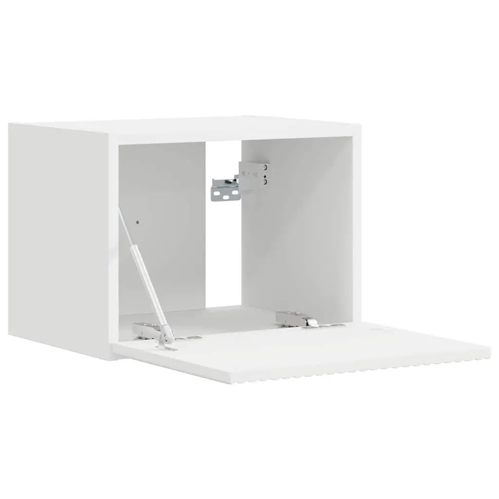 TV Wall Cabinet Modern Storage Unit White 2 Piece