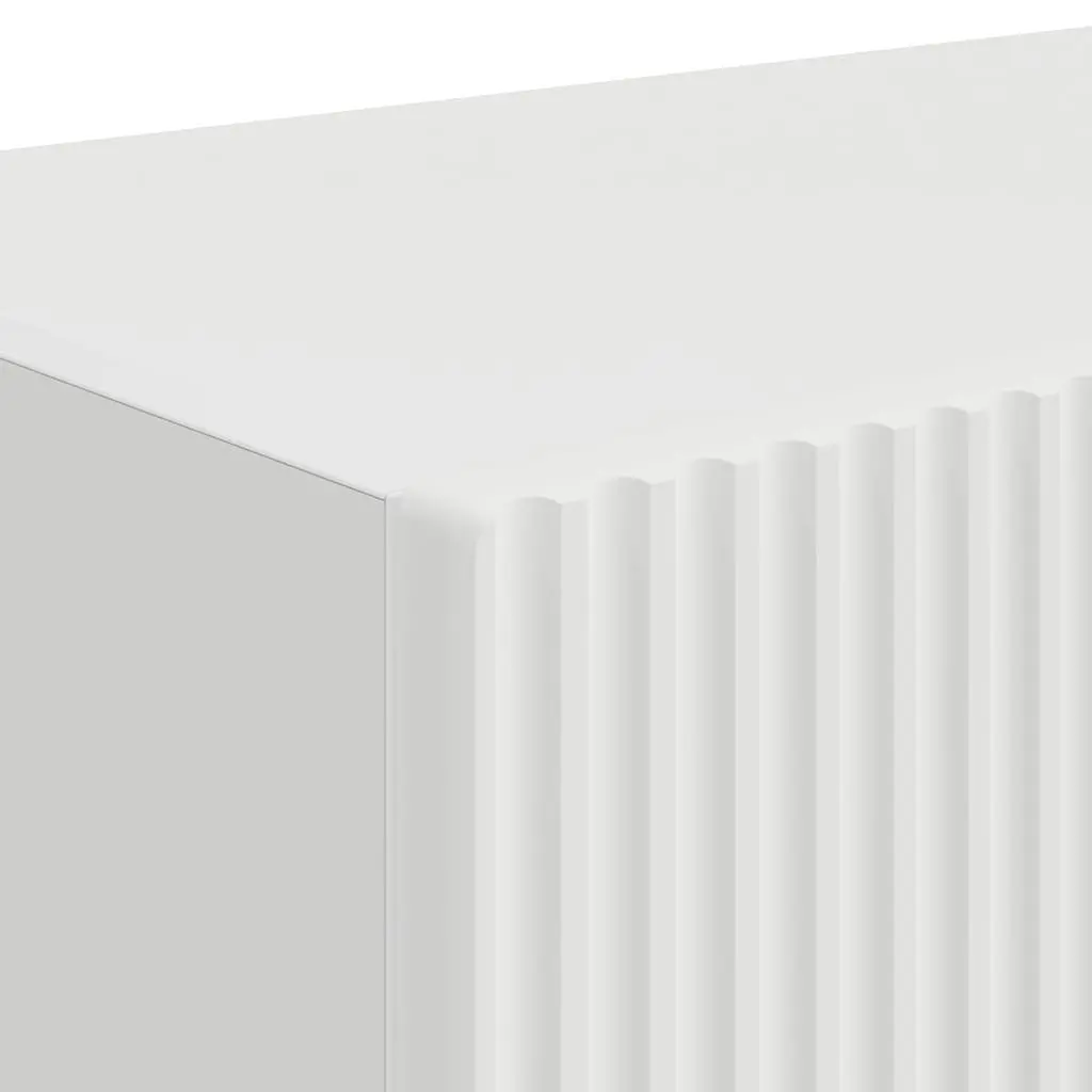 TV Wall Cabinet Modern Storage Unit White 2 Piece