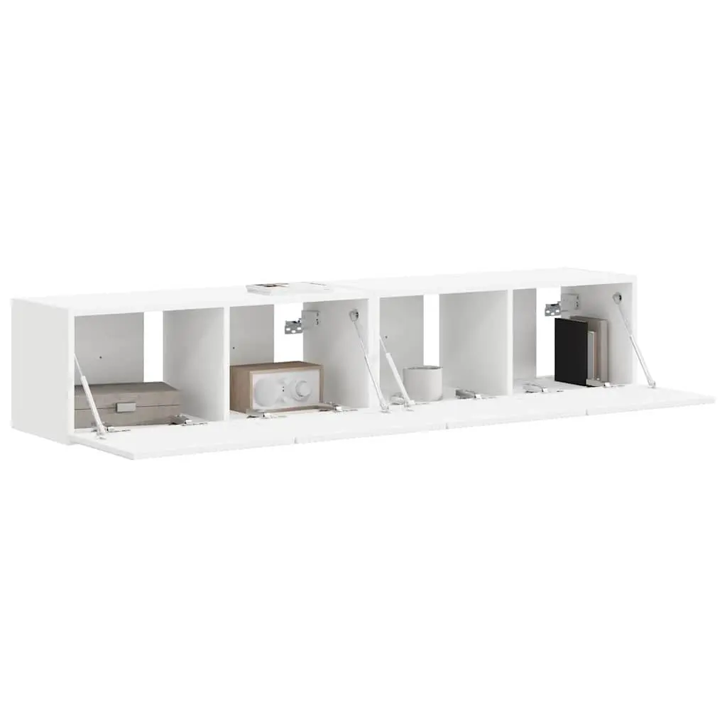 TV Wall Cabinet 2 Pieces White Modern Storage Unit 78.5 x 31 x 29.5 cm