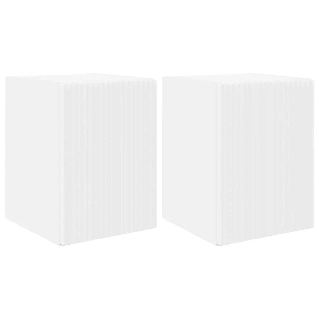 TV Wall Cabinet White Modern Wall-Mounted Storage Unit 30 x 31 x 40 cm 2 pcs