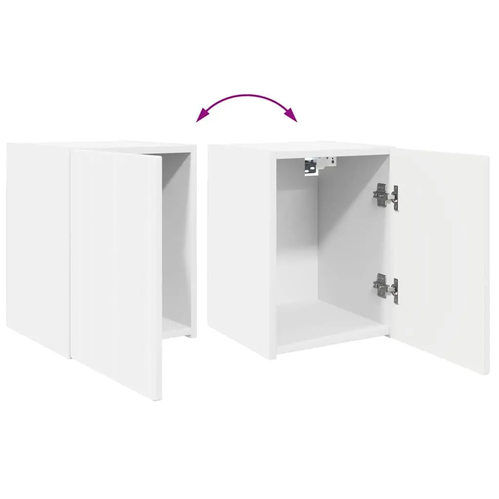 TV Wall Cabinet White Modern Wall-Mounted Storage Unit 30 x 31 x 40 cm 2 pcs
