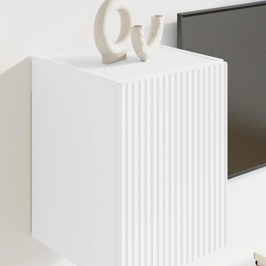 TV Wall Cabinet White Modern Wall-Mounted Storage Unit 30 x 31 x 40 cm 2 pcs