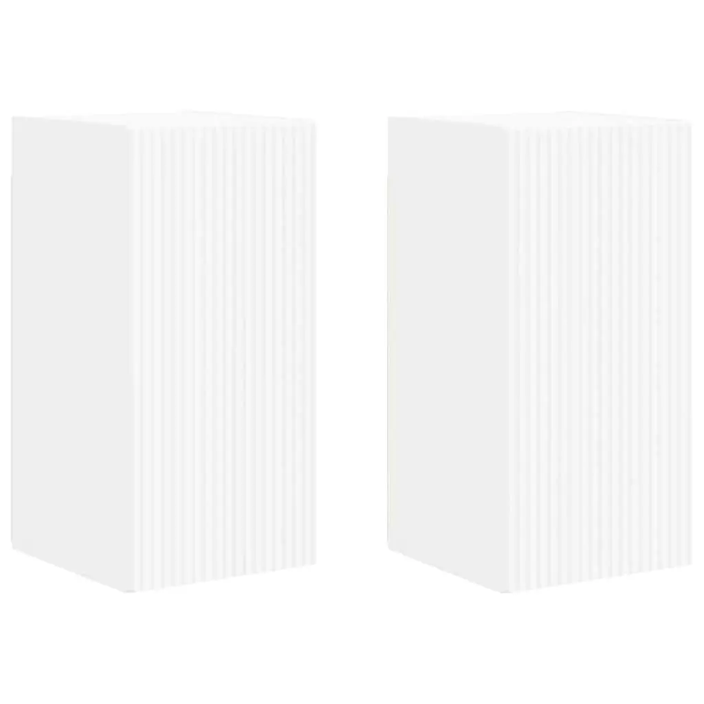 TV Wall Cabinet White Modern Wall-Mounted Unit Engineered Wood Storage