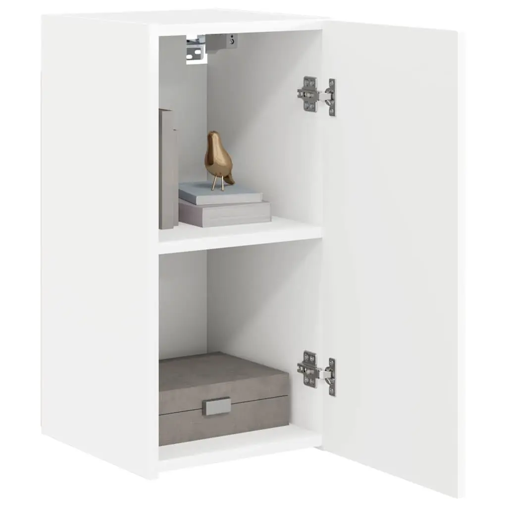 TV Wall Cabinet White Modern Wall-Mounted Unit Engineered Wood Storage