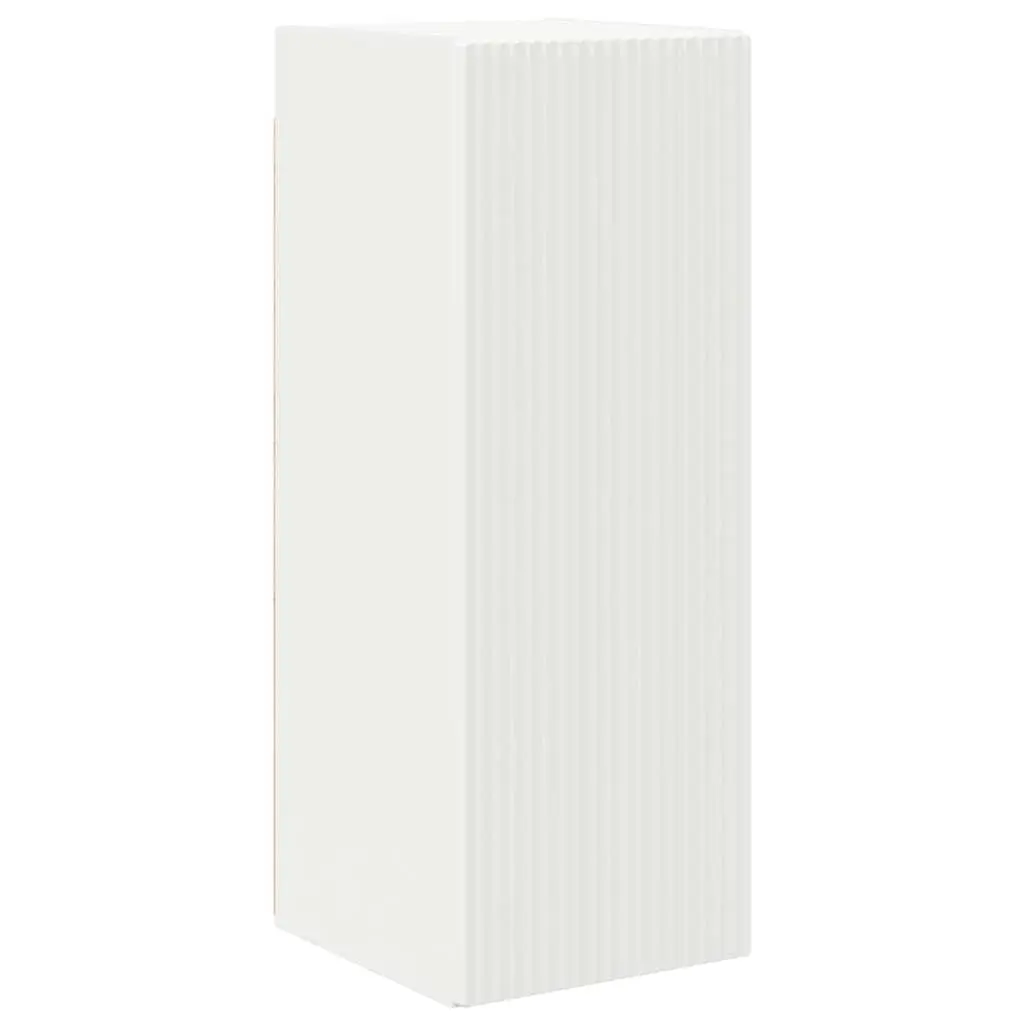 Wall Mount Storage Unit White TV Cabinet 2 Pieces Living Room