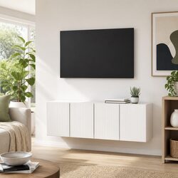 Friendly White Floating TV Wall Cabinet for Your Space