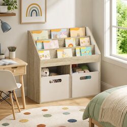 Your Child Will Love This Brown Bookshelf for Toys and Books