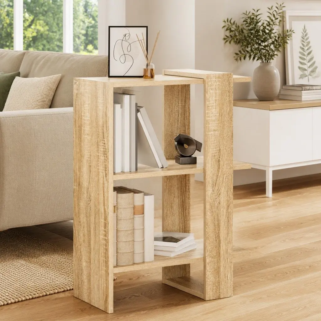 Bookshelf Freestanding Modern Minimalist Engineered Wood Brown 52 x 25 x 71.5 cm