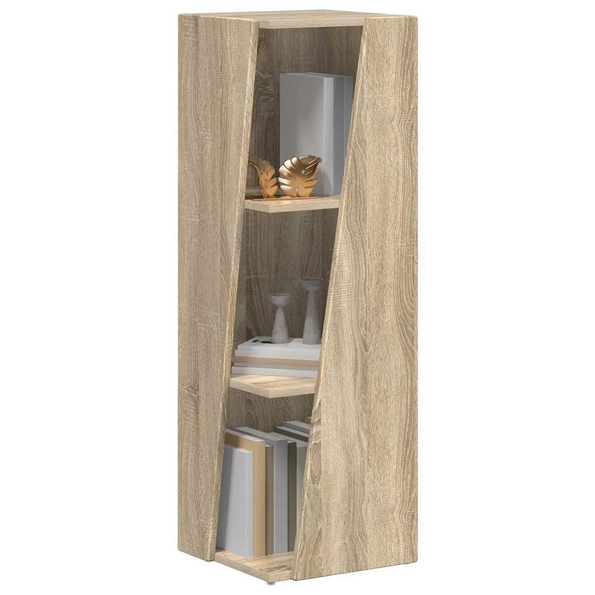 Side Shelf Bookcase Storage Unit Brown Engineered Wood 33 x 32 x 100.5