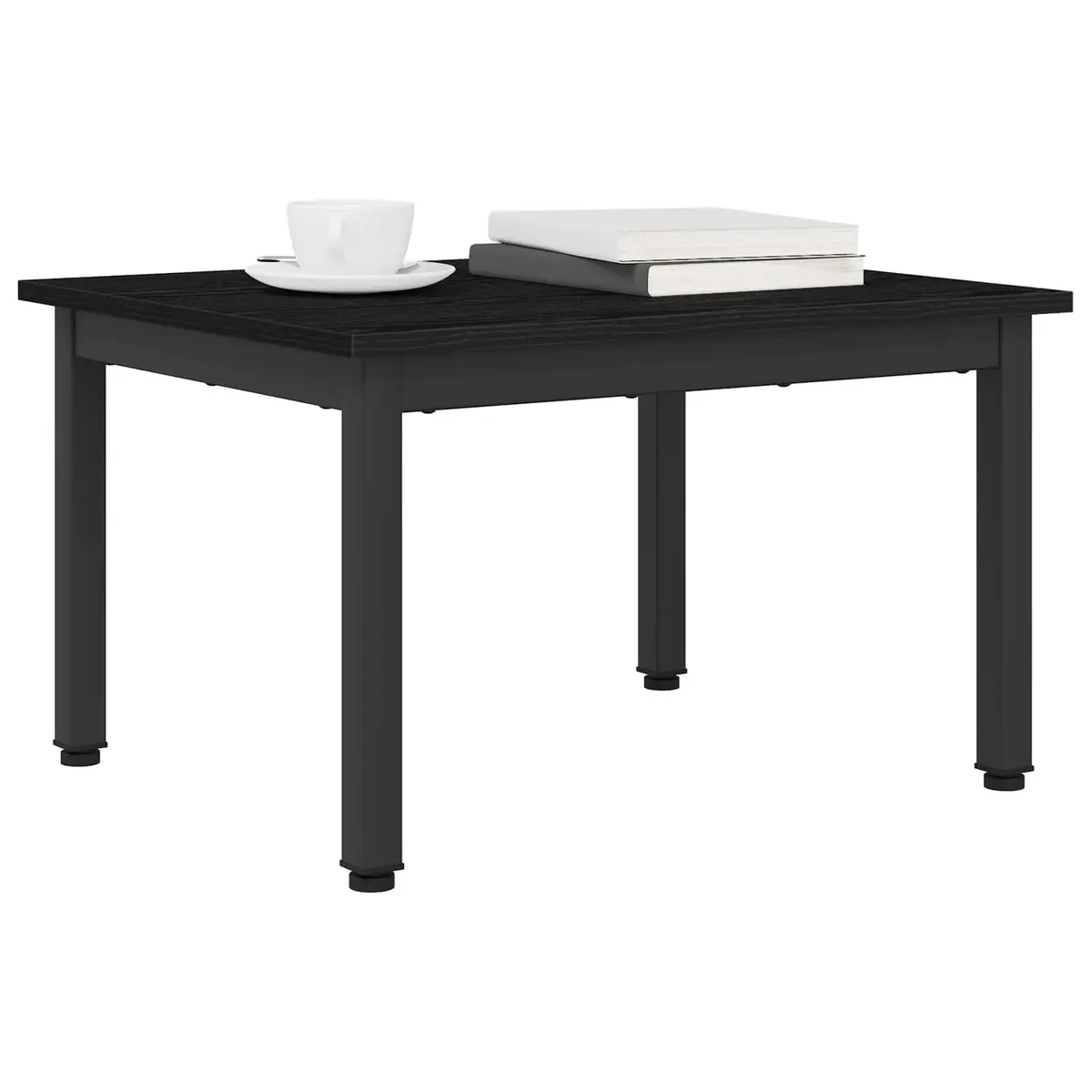 Black Coffee Table Modern Rectangular Engineered Wood 60 x 50 x 36 cm