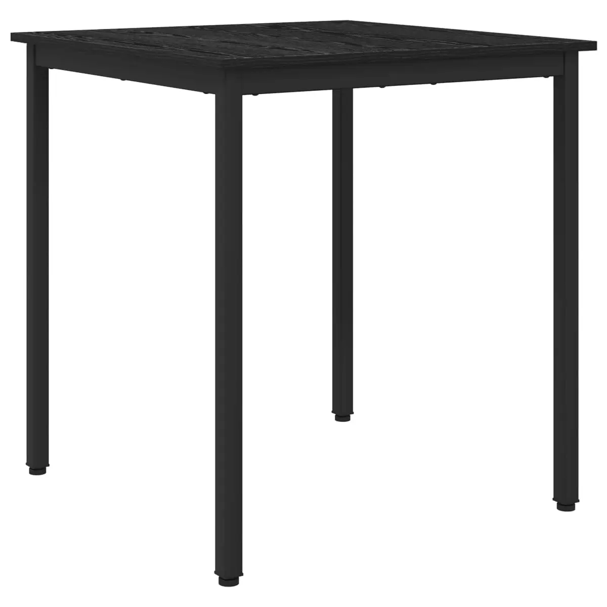 Dining Table 70x70x75cm Black Metal Frame Engineered Wood Kitchen Furniture