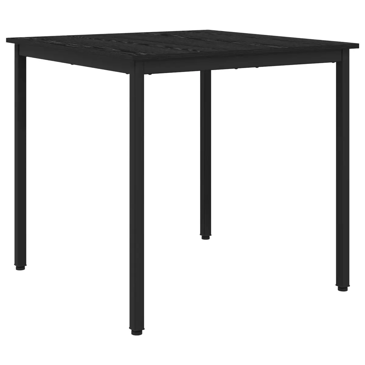 Dining Table 80x80x75cm Black Metal Frame Engineered Wood Kitchen Furniture