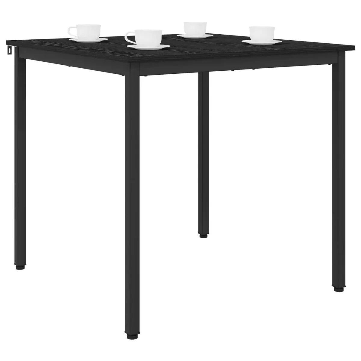 Dining Table 80x80x75cm Black Metal Frame Engineered Wood Kitchen Furniture
