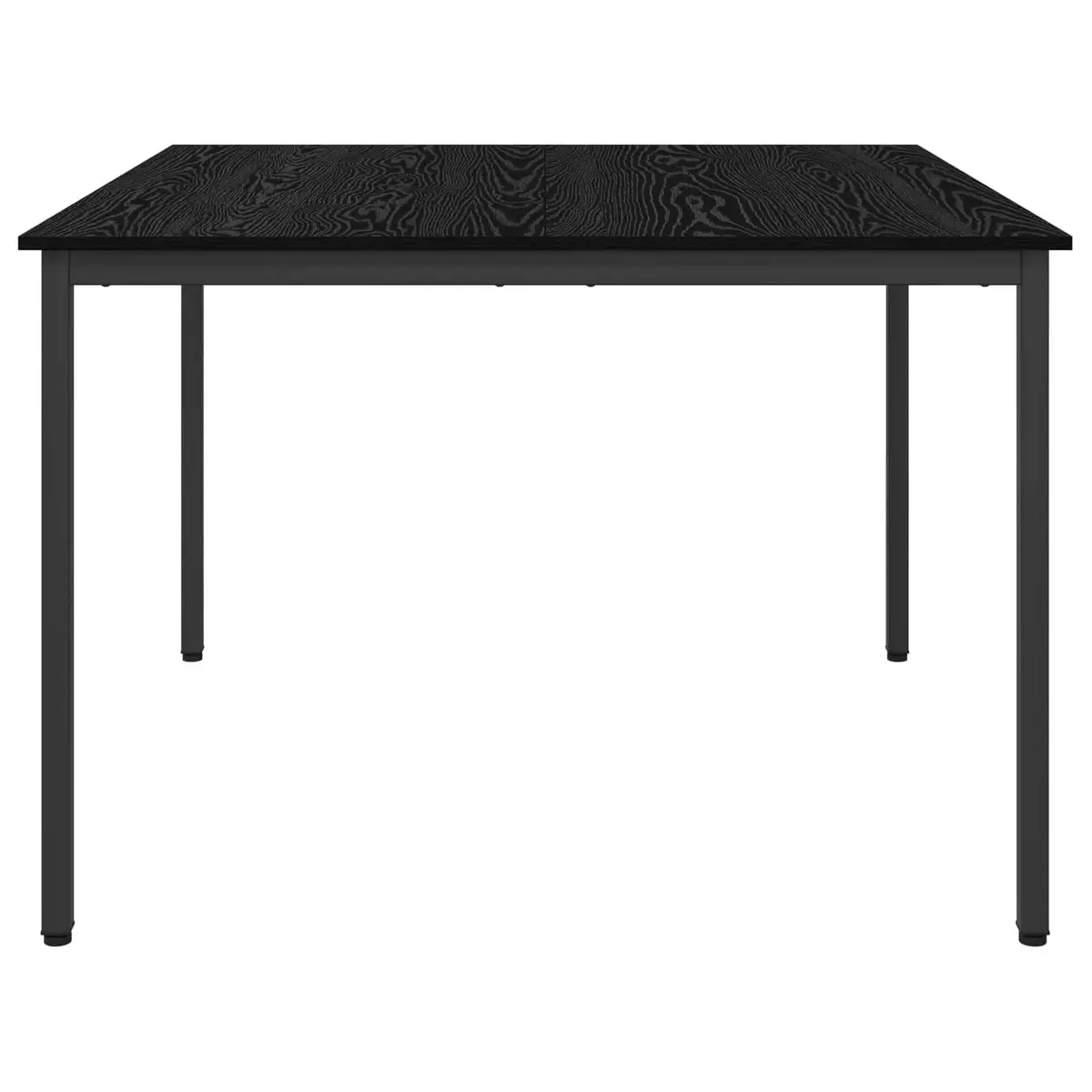 Dining Table 110x110x75cm Black Metal Frame Engineered Wood Kitchen Furniture