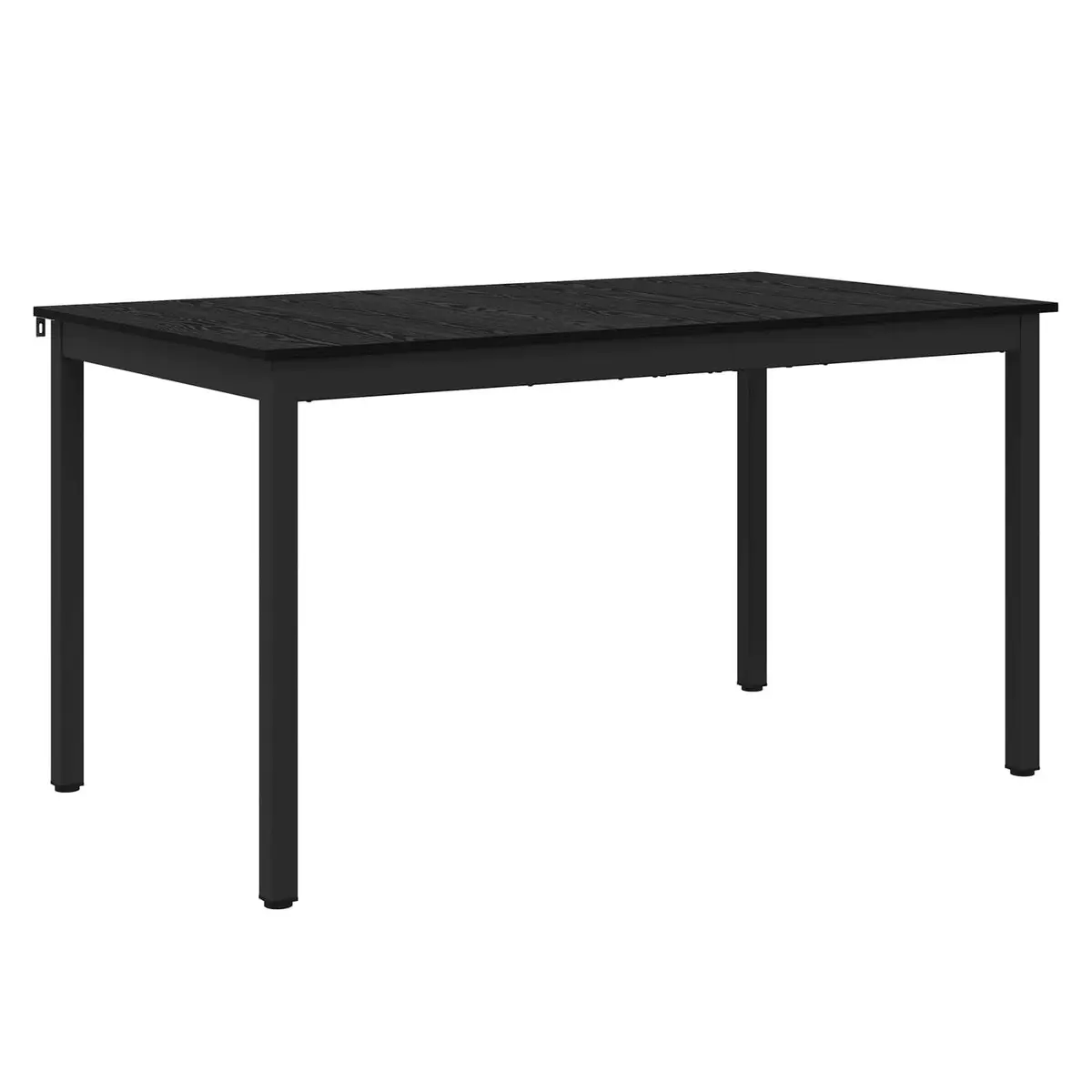 Dining Table 140x80x75cm Rectangular Kitchen Modern Black Metal Frame