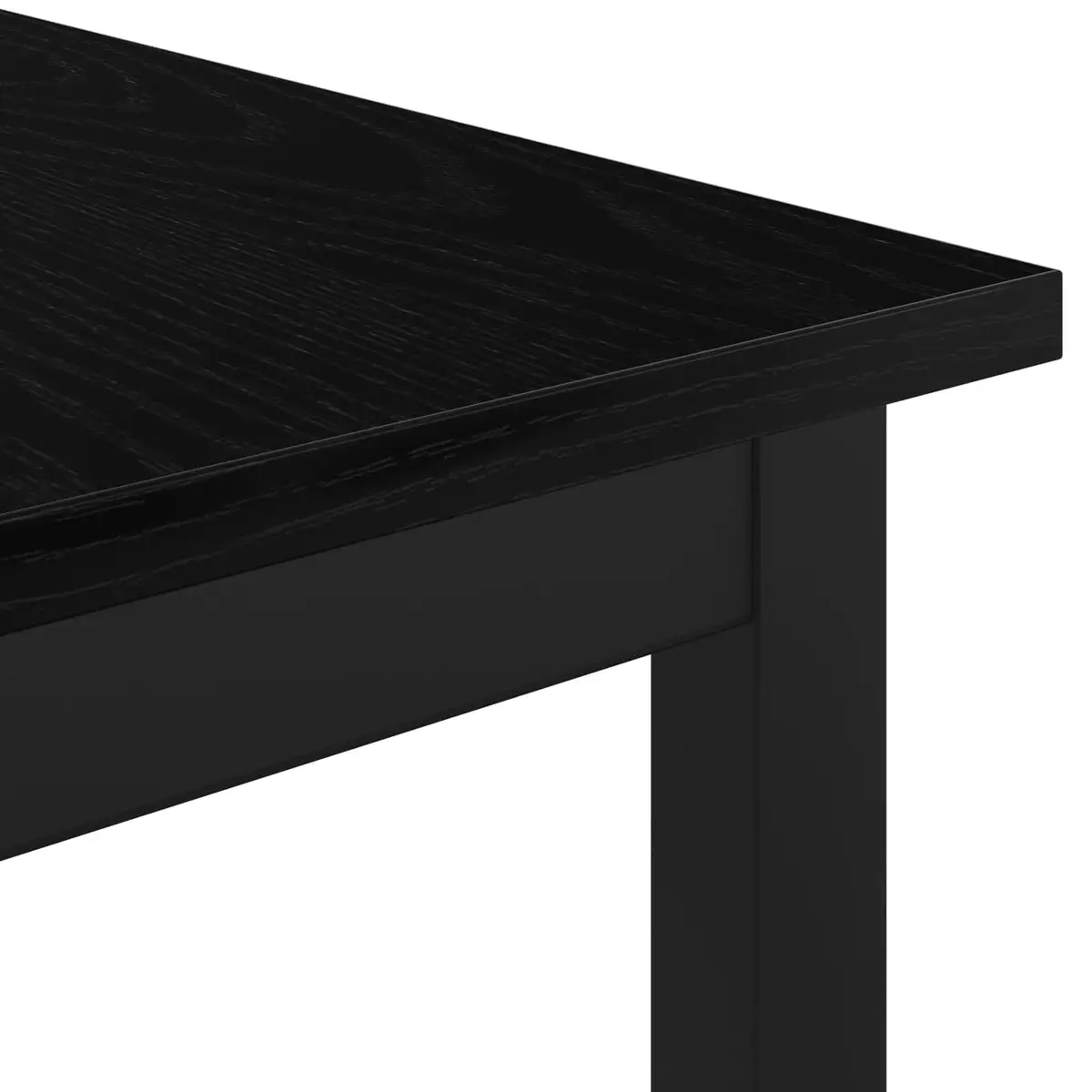 Dining Table 140x80x75cm Rectangular Kitchen Modern Black Metal Frame