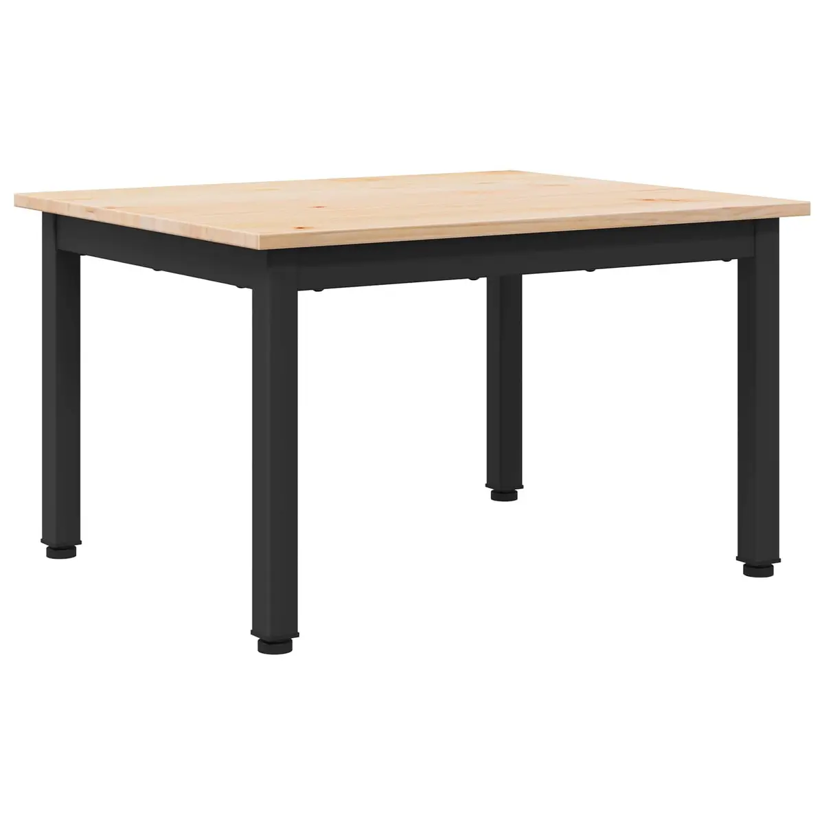 Coffee Table Natural Wood Top Square Metal Legs Modern 60 x 50 x 36 cm
