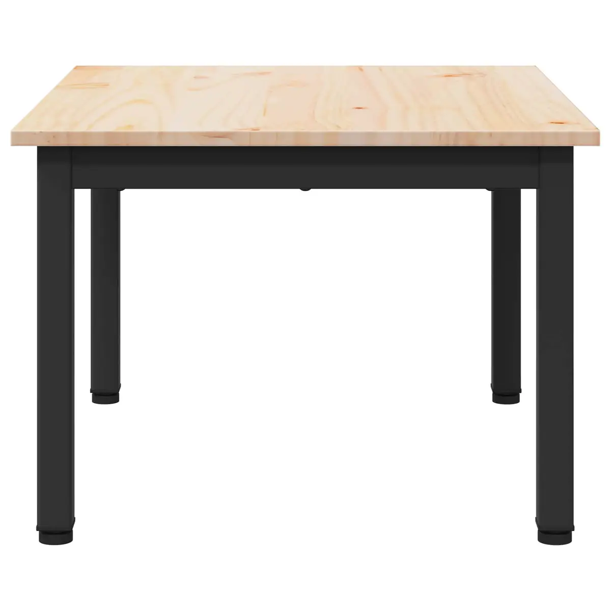 Coffee Table Natural Wood Top Square Metal Legs Modern 60 x 50 x 36 cm