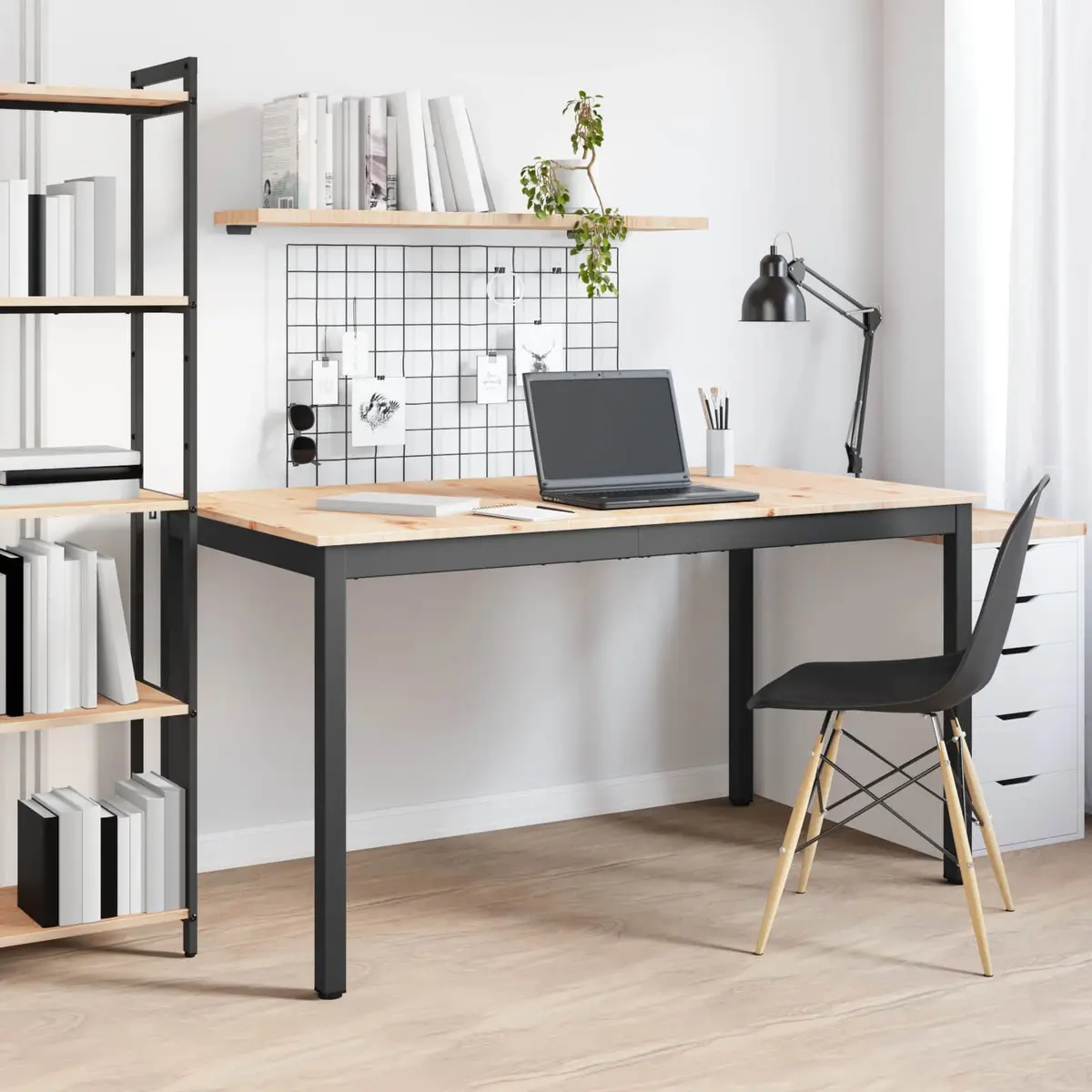 Dining Table Natural Solid Pine Wood 140x80x75cm