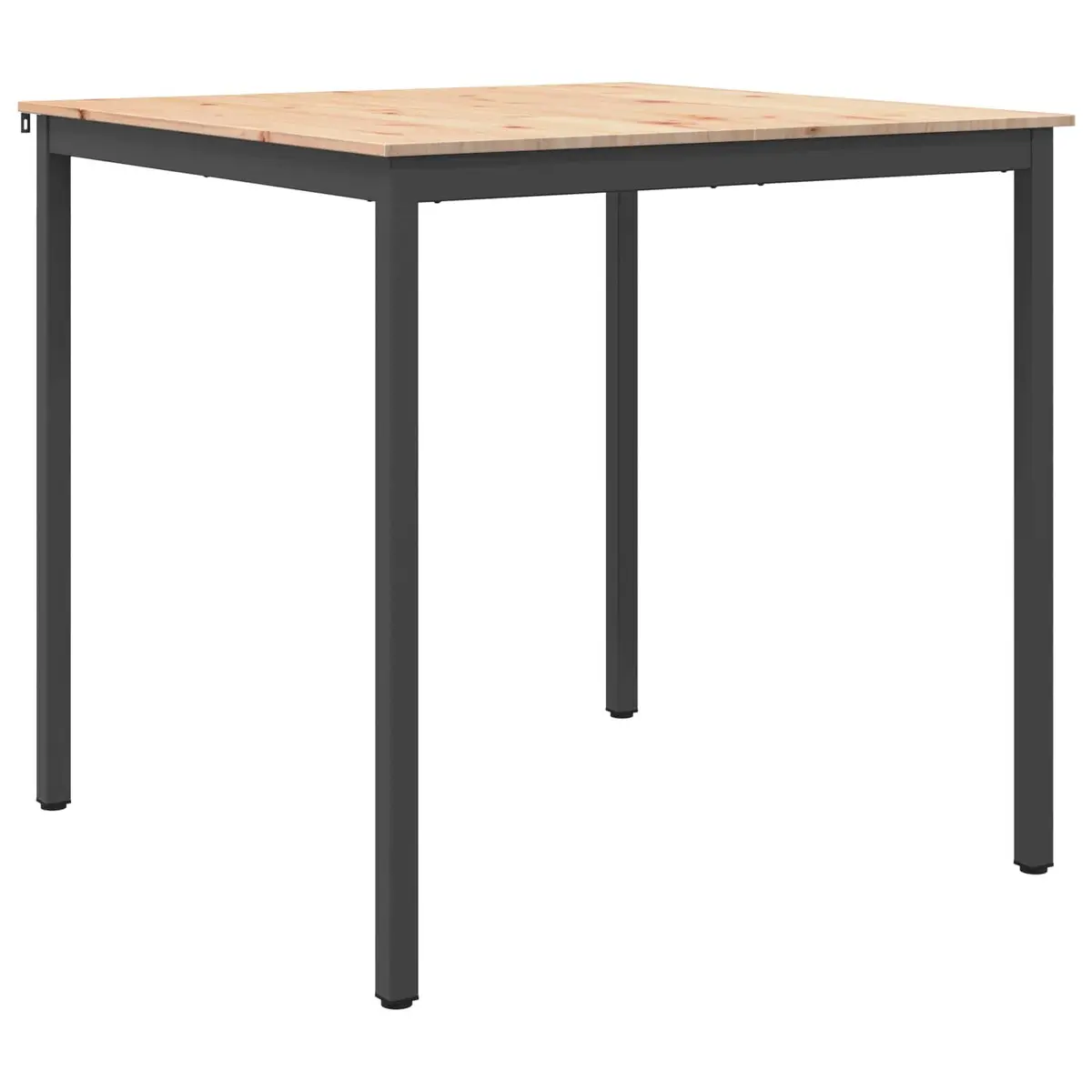 Bar Table Kitchen Dining Room Solid Pine Wood Metal Legs H-Shaped Support 110cm