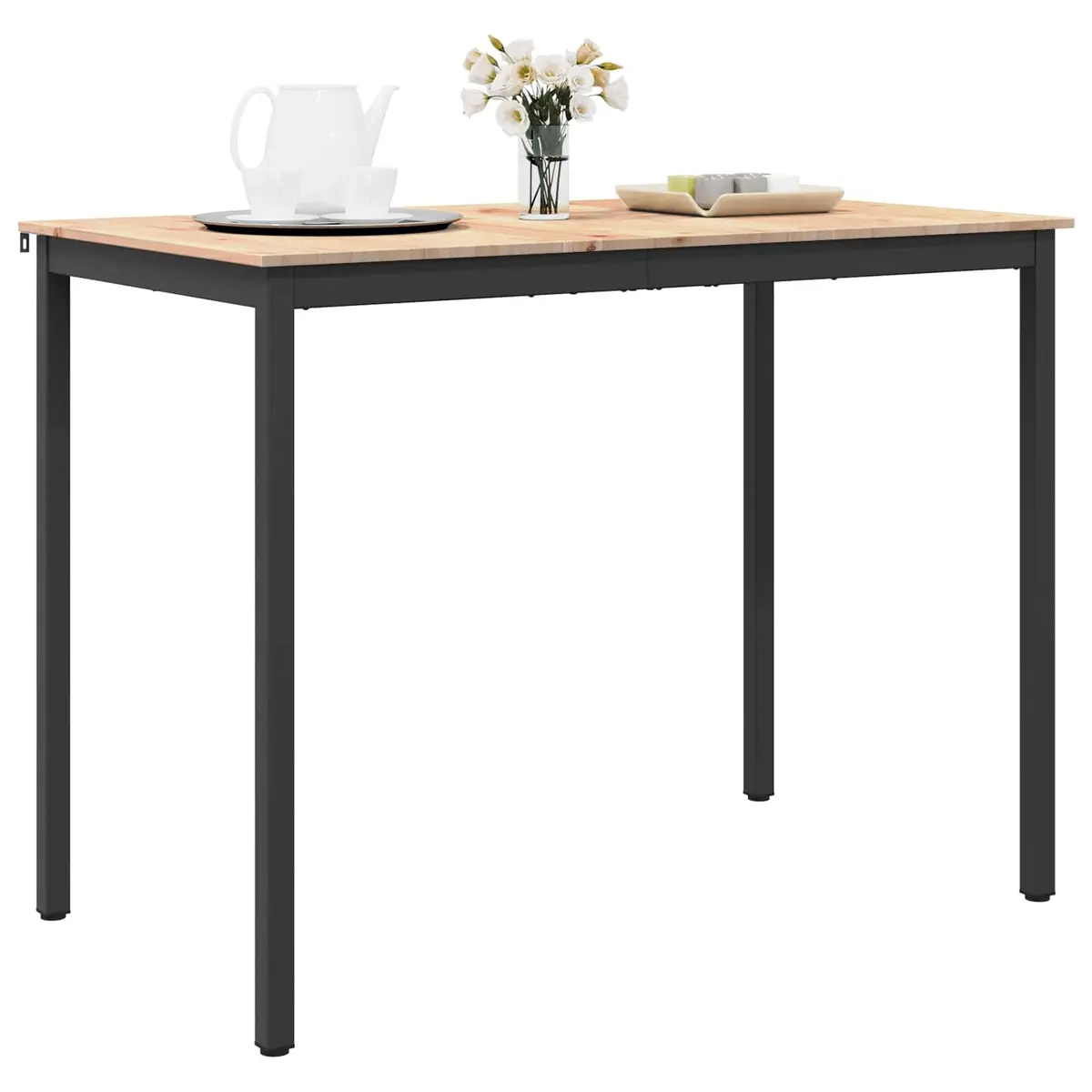 Bar Table Kitchen Dining Room Furniture Solid Pine Wood Natural Brown